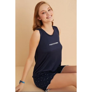 Kadın Kalın Askı Şortlu Pembe Pijama Takımı 50106-69