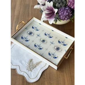 Queen Evil Eye Ahşap Dikdörtgen Tepsi