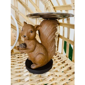 Renkli Fırça Tepsili Sincap Polyester Biblo