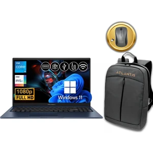 Vivobook 15  I5-1334U 16GB 512GB M.2 SSD X1504VA-NJ2405 ATL107 15.6" W11PRO Taşınabilir Bilgisayar +Çanta&mouse
