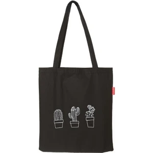 Kaktüs Baskılı Siyah Bez Çanta