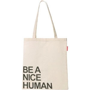 Be a Nice Human Baskılı Ham Bez Çanta