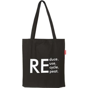 Siyah Bez Çanta Reduce Reuse Recycle Repat Baskılı