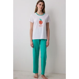 Peach Pantolon Pijama Takımı