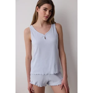 Blue Solid Açık Mavi Atlet