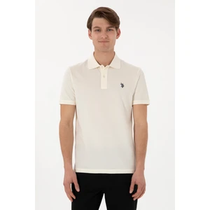 U.S. Polo Assn. Erkek Slim Fit Polo Yaka Krem Basic Tişört 50297984-VR071