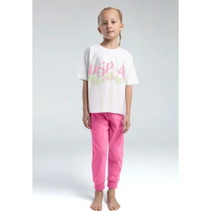 U.s. Polo Assn. Kız Çocuk Beyaz Pijama Takım 50312567-VR013