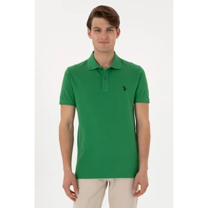 U.S. Polo Assn. Erkek Slim Fit Polo Yaka Yeşil Basic Tişört 50297984-VR054
