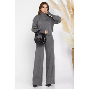 Crop Kazak Pantolon Triko Ikili Takım