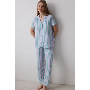 Bon Vivant Gömlek Pantolon Lila Pijama Takımı