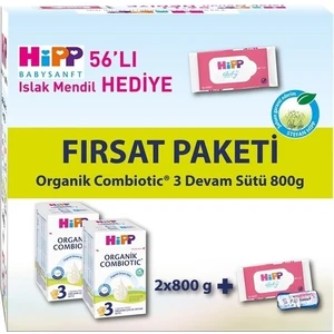 3 Bebek Sütü Combiotic 800 gr x 2 Adet Avantaj Paketi (Islak Mendil )