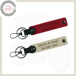Kırmızı-Sütlü Kahve, Özel Plaka ve İsim Yazılı 2'li Anahtarlık, Taksiciler İçin Uygun Hediye