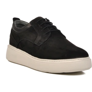 Siyah Nubuk Hakiki Deri Erkek Günlük Ayakkabı A-40 M