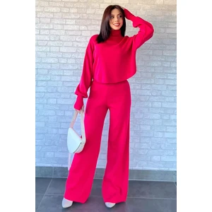 Crop Kazak Pantolon Triko Ikili Takım