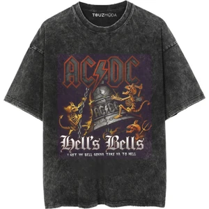 Tarzsokak Rock Serisi Ac/dc Baskılı Unisex Oversize