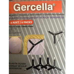 Elastik Üçgen Çarşaf ve Kılıf Gerdiricisi ve Çarşaf Tutucusu Kısa Tip Siyah
