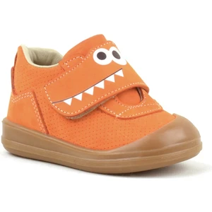 Dino Hakiki Deri Turuncu Yüksek Bilekli Bebek Ayakkabı
