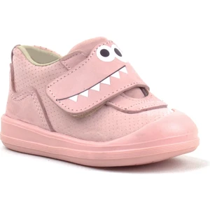 Dino Hakiki Deri Pudra Yüksek Bilekli Bebek Ayakkabı