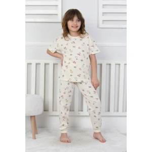 Kız Çocuk Yazlık Pijama Takımı Meyve Desenli %100 Pamuk Süprem Penye 3-13 Yaş
