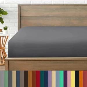 Mikrofiber Ekonomik Penye Lastikli Çarşaf Fitted Full Kenar Tek Kişilik Çarşaf Antrasit 160 x 200