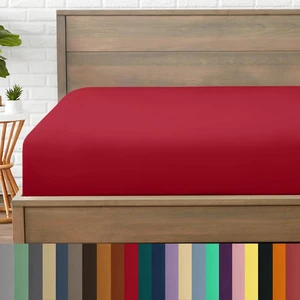 Mikrofiber Ekonomik Penye Lastikli Çarşaf Fitted Full Kenar Tek Kişilik Çarşaf Kırmızı 100 x 200