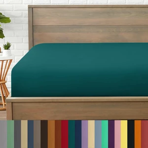 Mikrofiber Ekonomik Penye Lastikli Çarşaf Fitted Full Kenar Tek Kişilik Çarşaf Koyu Yeşil 100 x 200