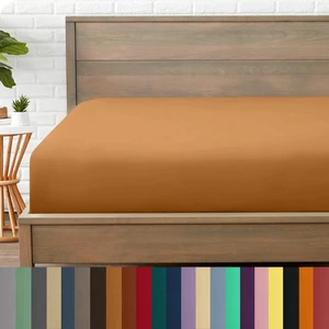 Mikrofiber Ekonomik Penye Lastikli Çarşaf Fitted Full Kenar Tek Kişilik Çarşaf Karamel 180 x 200