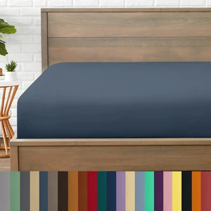 Mikrofiber Ekonomik Penye Lastikli Çarşaf Fitted Full Kenar Tek Kişilik Çarşaf Indigo 100 x 200