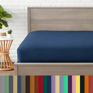 Mikrofiber Ekonomik Penye Lastikli Çarşaf Fitted Full Kenar Tek Kişilik Çarşaf Lacivert 90 x 190
