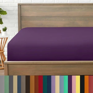 Mikrofiber Ekonomik Penye Lastikli Çarşaf Fitted Full Kenar Tek Kişilik Çarşaf Mor 100 x 200