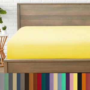 Mikrofiber Ekonomik Penye Lastikli Çarşaf Fitted Full Kenar Tek Kişilik Çarşaf Sarı 90 x 190