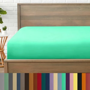 Mikrofiber Ekonomik Penye Lastikli Çarşaf Fitted Full Kenar Tek Kişilik Çarşaf Mint 90 x 190