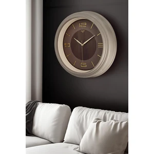 Krem Kasa Kumbeji Çerçeve Duvar Saati 45  cm