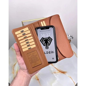 Fil Deri Hakiki Deri Bayan Çok Bölmeli Fermuarlı Cüzdan 2049