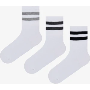 Erkek Çocuk Lines 3lü Tenis Beyaz Soket Çorap