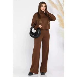 Crop Kazak Pantolon Triko Ikili Takım