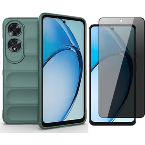 Oppo A60 Kılıf Esnek TPU Oyuklu Arka Yüzey Tasarımlı Zore Etnik Silikon Kapak + Hayalet Ekran Koruyucu