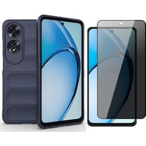Oppo A60 Kılıf Esnek TPU Oyuklu Arka Yüzey Tasarımlı Zore Etnik Silikon Kapak + Hayalet Ekran Koruyucu