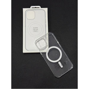 Apple iPhone 14 Uyumlu Gerçek Magsafe Özellikli Sert Şeffaf Kılıf Animasyonlu