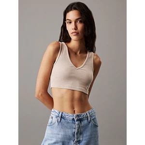 Calvin Klein Washed Woven Label Rıb Bralette