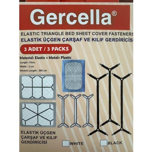 Elastik Üçgen Çarşaf ve Kılıf Gerdiricisi ve Çarşaf Tutucusu Uzun Tip Siyah