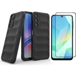 Samsung Galaxy A16 Kılıf Esnek TPU Oyuklu Arka Yüzey Tasarımlı Zore Etnik Silikon Kapak + Cam Ekran Koruyucu