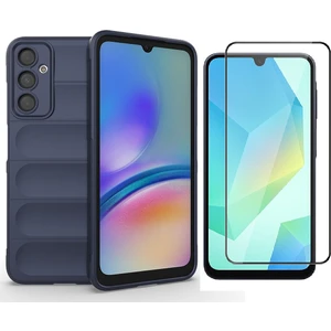 Samsung Galaxy A16 Kılıf Esnek TPU Oyuklu Arka Yüzey Tasarımlı Zore Etnik Silikon Kapak + Cam Ekran Koruyucu