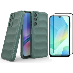 Samsung Galaxy A16 Kılıf Esnek TPU Oyuklu Arka Yüzey Tasarımlı Zore Etnik Silikon Kapak + Cam Ekran Koruyucu