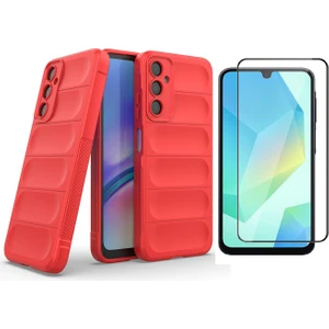 Samsung Galaxy A16 Kılıf Esnek TPU Oyuklu Arka Yüzey Tasarımlı Zore Etnik Silikon Kapak + Cam Ekran Koruyucu