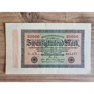 1923 Tarihli Alman 20BIN Mark. Orijinal