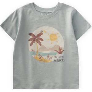 Sunsets Baskılı T-Shırt 1-7 Yaş Mint Yeşili