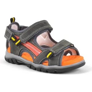 Hakiki Deri Gri Cırtlı Erkek Çocuk Outdoor Sandalet