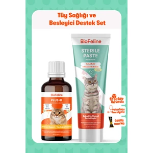 Kısırlaştırılmış Kediler İçin Tüy Sağlığı ve Besleyici Destek Seti: 100g Malt Macun + Biotinli Damla