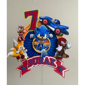 Sonic Temalı 3D Cake Topper Doğum Günü Pasta Süsü
